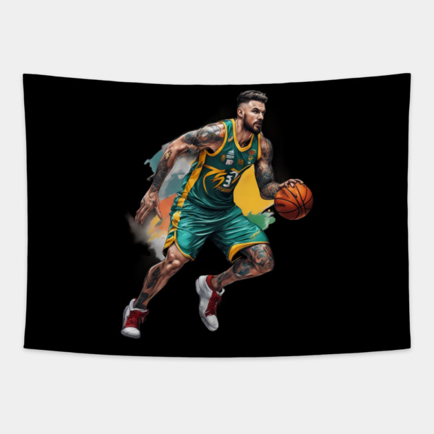 Basketball Fastbreak Tapestry by animegirlnft