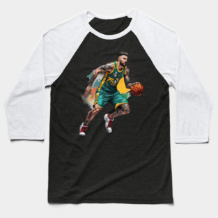 Basketball Fastbreak Baseball T-Shirt