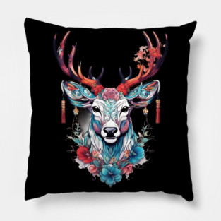 Chinese Deer Pillow