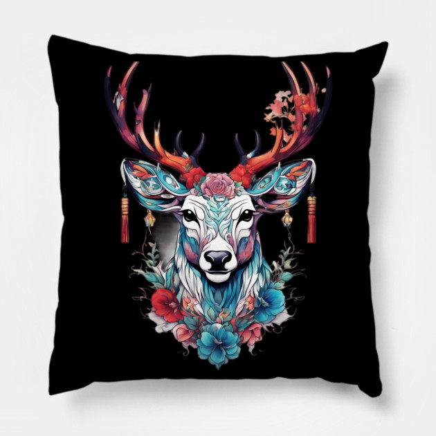 Chinese Deer Pillow by animegirlnft