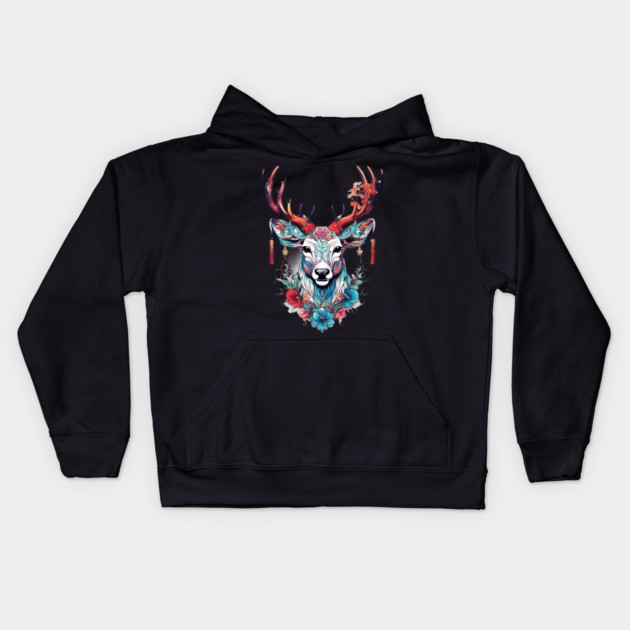 Chinese Deer Kids Hoodie by animegirlnft