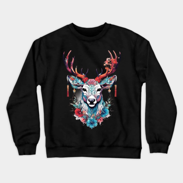 Chinese Deer Crewneck Sweatshirt by animegirlnft
