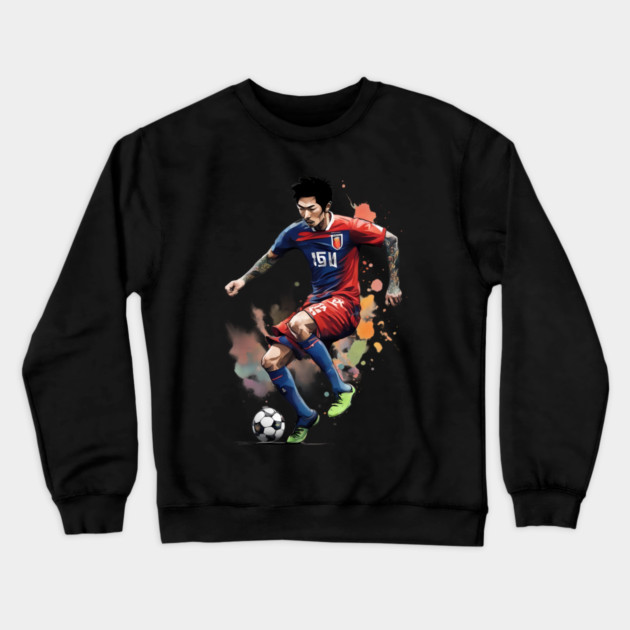 Asian Football Crewneck Sweatshirt by animegirlnft
