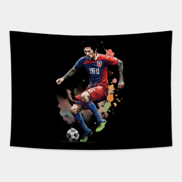 Asian Football Tapestry by animegirlnft