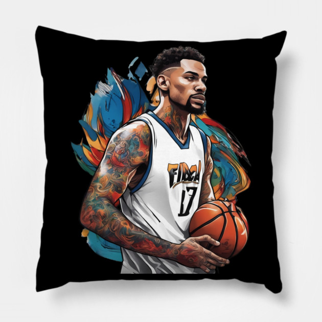 Street Basketball Pillow by animegirlnft