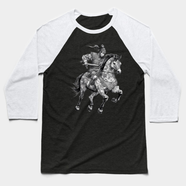 Ancient Chinese Soldier Baseball T-Shirt by animegirlnft