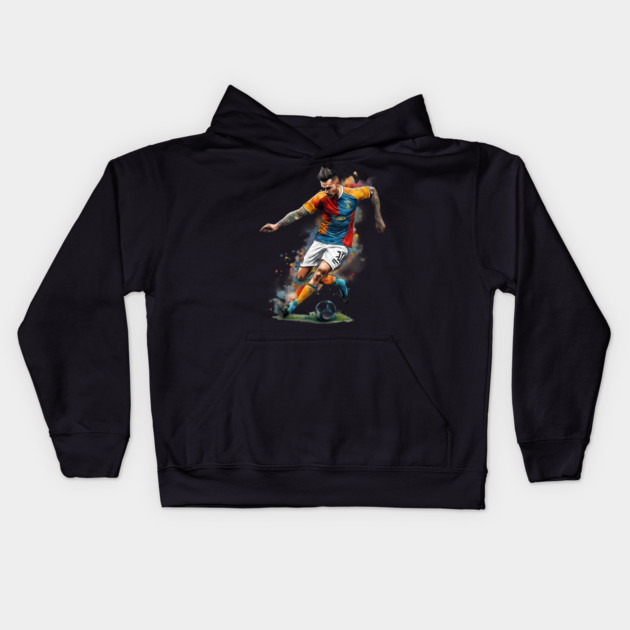 Football Kick Kids Hoodie by animegirlnft