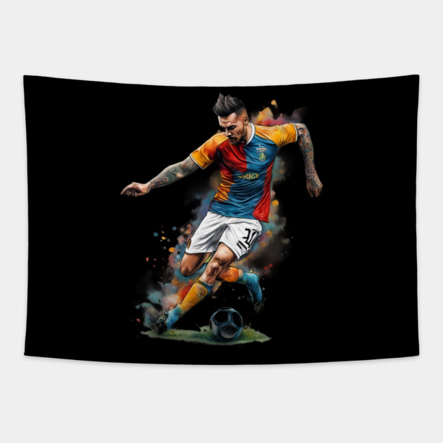 Football Kick Tapestry by animegirlnft