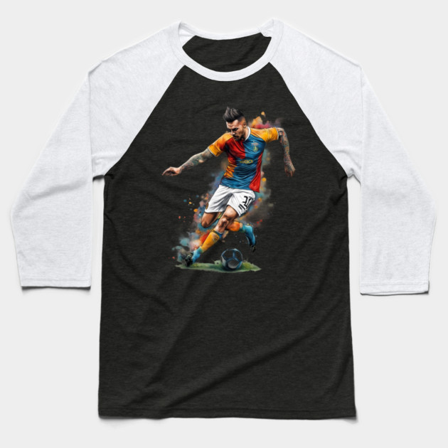 Football Kick Baseball T-Shirt by animegirlnft