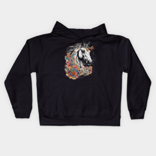 Horse Drawing Kids Hoodie