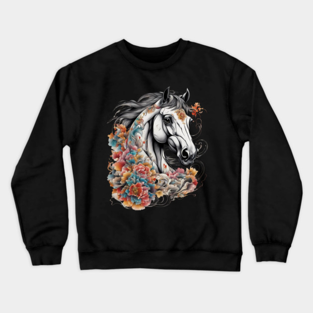 Horse Drawing Crewneck Sweatshirt by animegirlnft