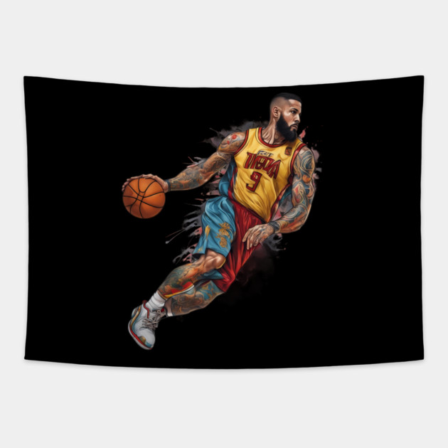 Basketball Dribble Tapestry by animegirlnft
