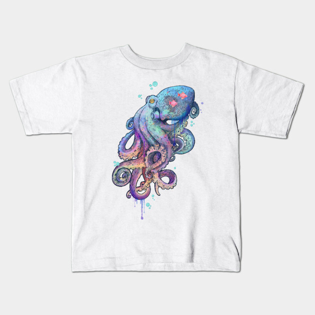 Octopus Kids T-Shirt by LauraGraves