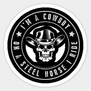 Cowboy Biker Steel Horse Magnet