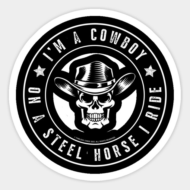 Cowboy Biker Steel Horse Magnet by Timeless Chaos