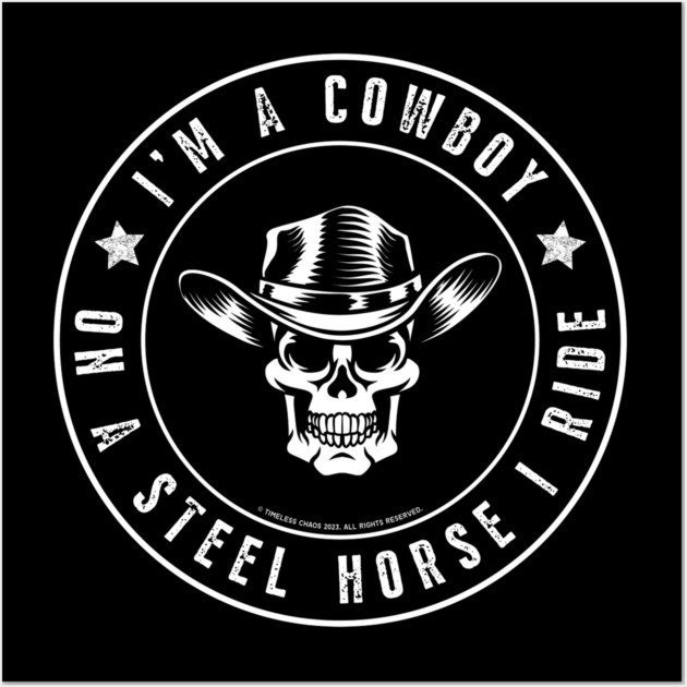 Cowboy Biker Steel Horse Wall Art by Timeless Chaos