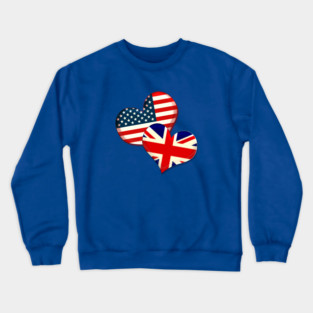 USA and UK hearts Crewneck Sweatshirt