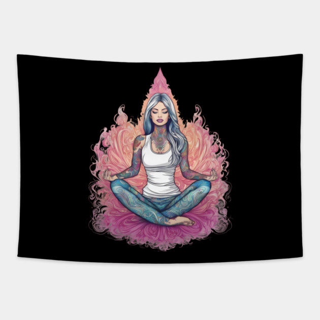 Hatha Yoga Tapestry by animegirlnft