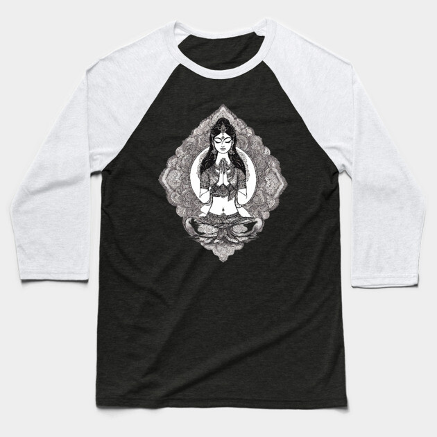 Vipassana Meditation Baseball T-Shirt by animegirlnft