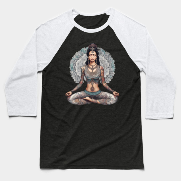 Buddhist Meditation Baseball T-Shirt by animegirlnft