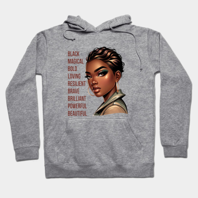 Beautiful Black Woman Hoodie by UrbanLifeApparel