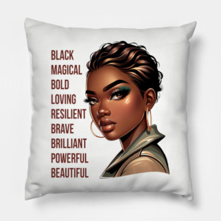 Beautiful Black Woman Pillow