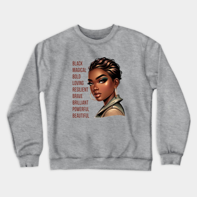 Beautiful Black Woman Crewneck Sweatshirt by UrbanLifeApparel