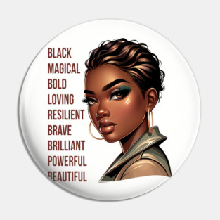 Beautiful Black Woman Pin