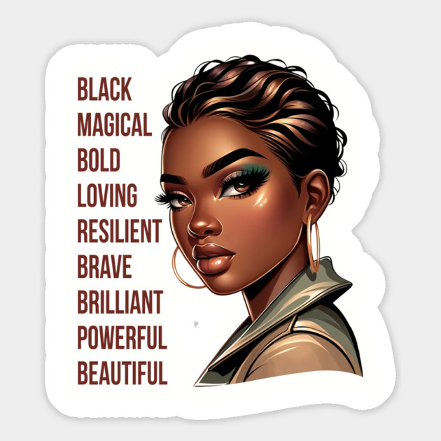 Beautiful Black Woman Magnet by UrbanLifeApparel