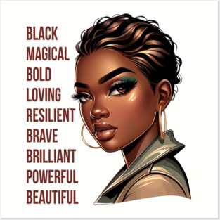 Beautiful Black Woman Posters and Art