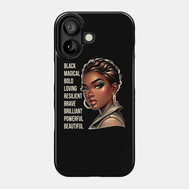Beautiful Powerful Black Woman Phone Case by UrbanLifeApparel