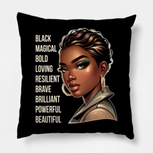 Beautiful Powerful Black Woman Pillow