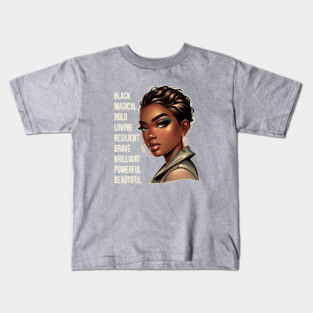 Beautiful Powerful Black Woman Kids T-Shirt