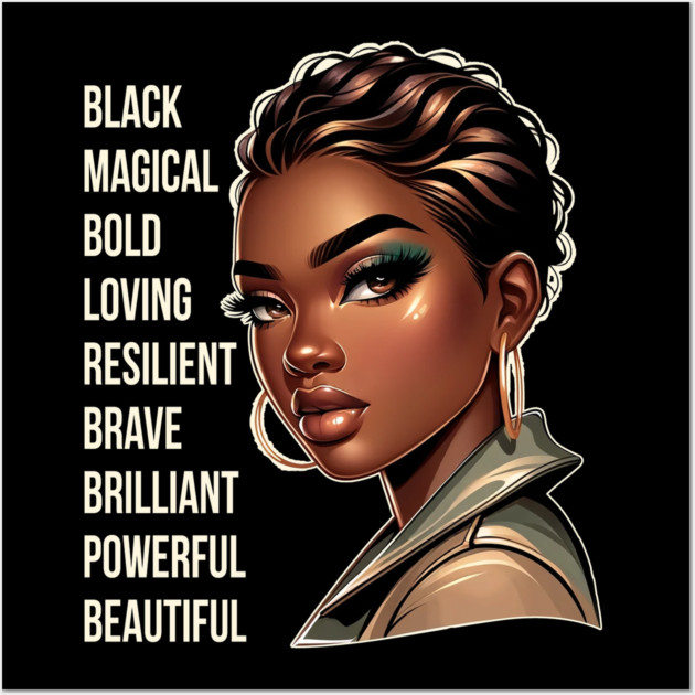 Beautiful Powerful Black Woman Wall Art by UrbanLifeApparel