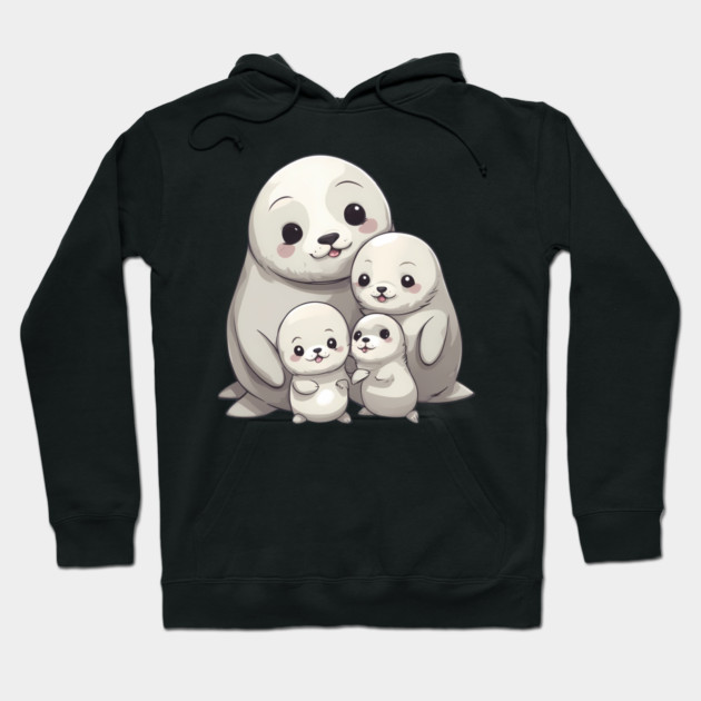 Cute Seal Family Hoodie by animegirlnft