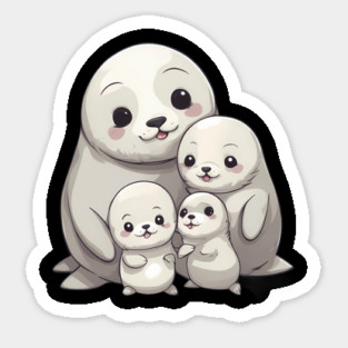 Cute Seal Family Magnet