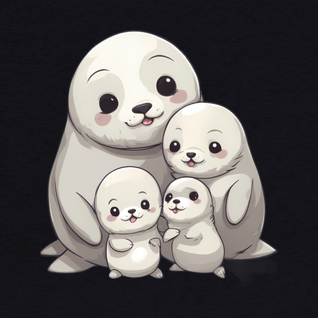 Cute Seal Family by animegirlnft