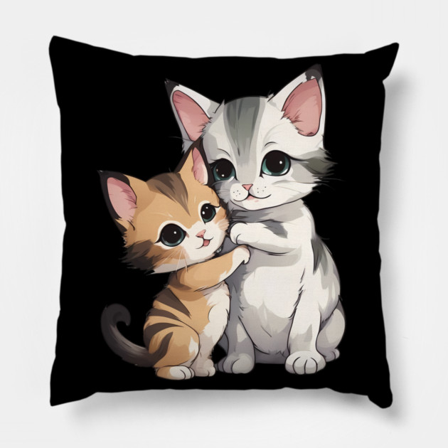 Playful Cats Pillow by animegirlnft