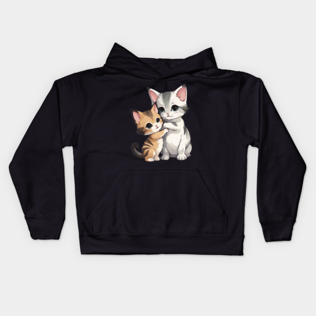Playful Cats Kids Hoodie by animegirlnft