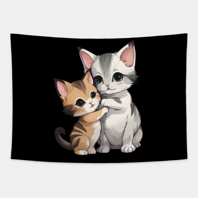 Playful Cats Tapestry by animegirlnft