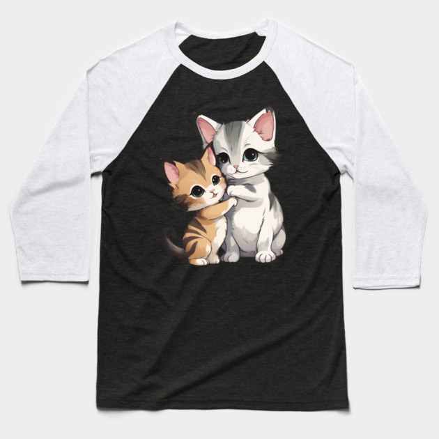 Playful Cats Baseball T-Shirt by animegirlnft
