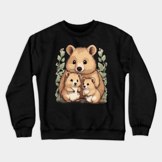 Quokka Happy Family Crewneck Sweatshirt by animegirlnft