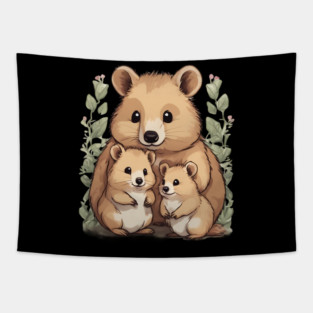 Quokka Happy Family Tapestry