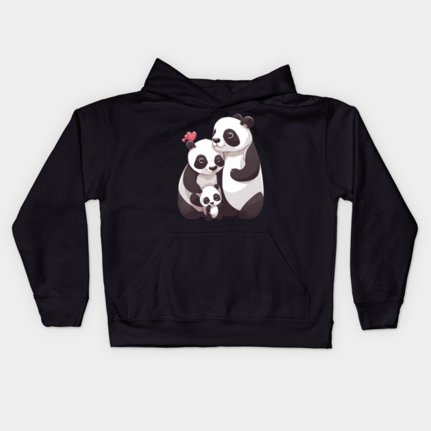 Panda Family Kids Hoodie by animegirlnft