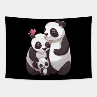Panda Family Tapestry