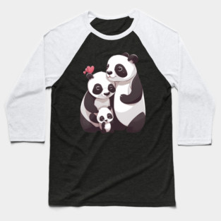Panda Family Baseball T-Shirt
