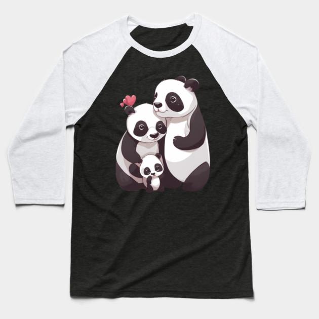 Panda Family Baseball T-Shirt by animegirlnft