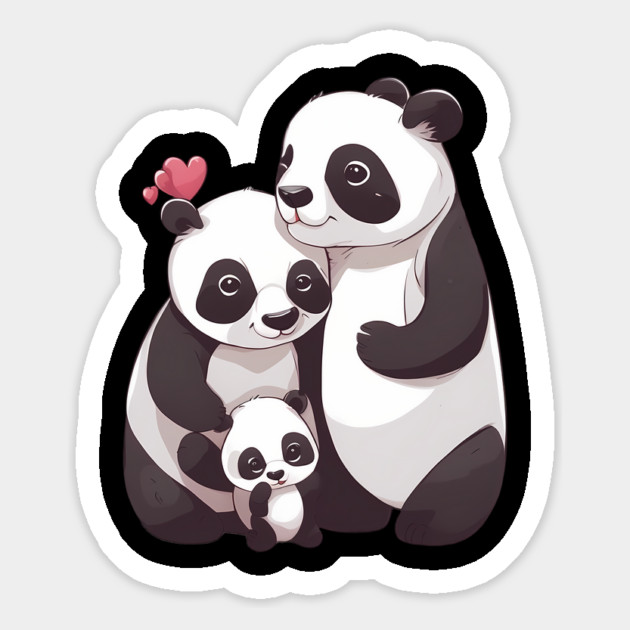 Panda Family Magnet by animegirlnft