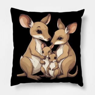 Kangaroo Family Pillow