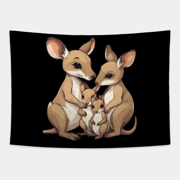 Kangaroo Family Tapestry by animegirlnft